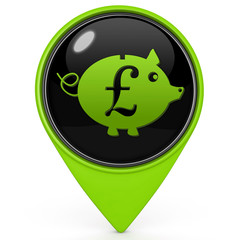 pound pig pointer icon on white background