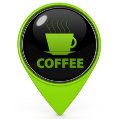 Coffee pointer icon on white background