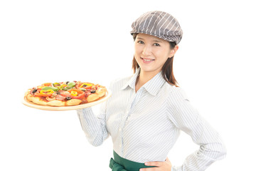 笑顔のウェイトレス