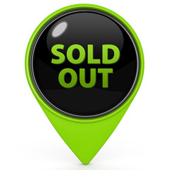 Sold out pointer icon on white background