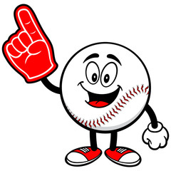 Baseball Mascot with Foam Finger