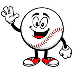 Baseball Mascot Waving
