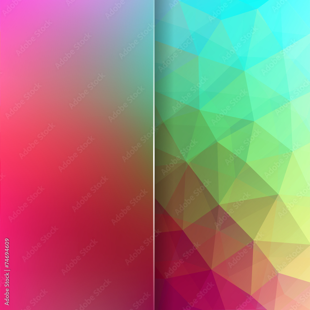 Poster abstract background consisting of triangles and matt glass