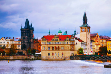 The Old Town with Charles bridge tower in Prague