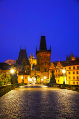Fototapeta premium The Old Town with Charles bridge in Prague
