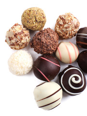 Chocolate sweet collection isolated on white background