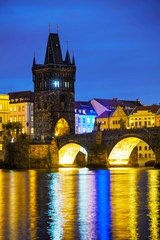 Fototapeta premium The Old Town Charles bridge tower in Prague