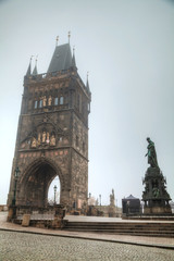 Fototapeta na wymiar The Old Town tower of Charles bridge