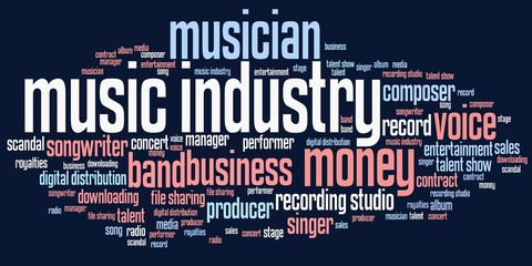 Music industry - word cloud illustration