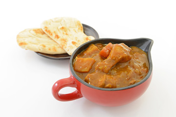 美味しそうなカレーとナン