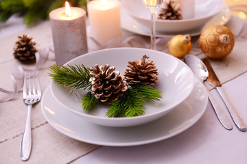 Beautiful Christmas table setting