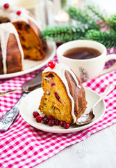 Piece of holiday bundt cake