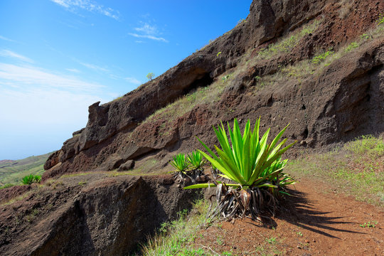 Hiking on island of Sao Nicolau, Cape Verde