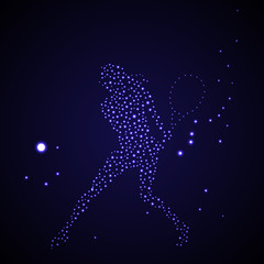 Abstract tennis player silhouette