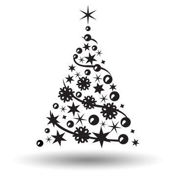 Christmas tree isolated. Abstract design logo. Logotypeof tree