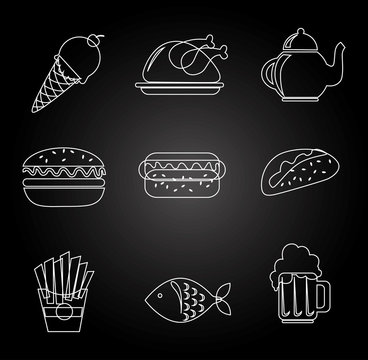 Food and restaurant design, vector illustration.