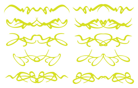 Lime Green decorative page dividers vector set