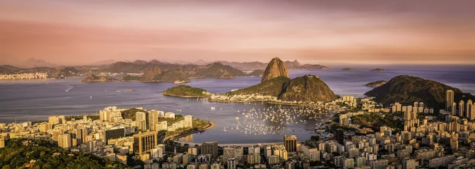 Abwaschbare Fototapete Panorama der Botafogo-Bucht in Rio de Janeiro, Brasilien © marchello74