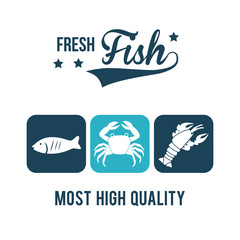 Seafood design, vector illustration.
