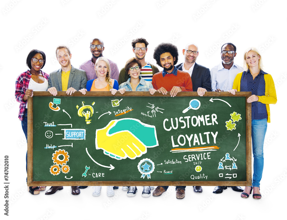 Sticker customer loyalty service support care trust casual concept - Stickers