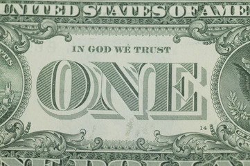 The back of the US one dollar bill