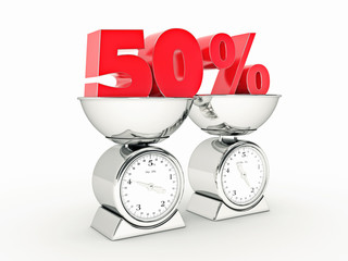 3D rendering of a 50 percent discount