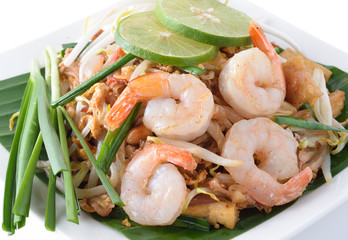 Pad Thai with shrimp, Thai noodle style