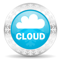 cloud icon, christmas button