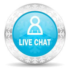 live chat icon, christmas button