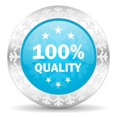 quality icon, christmas button