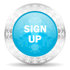 sign up icon, christmas button