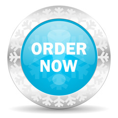 order now icon, christmas button