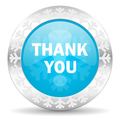 thank you icon, christmas button
