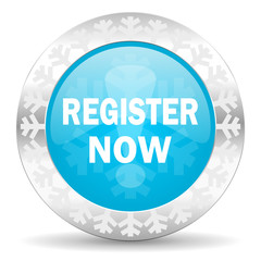 register now icon, christmas button