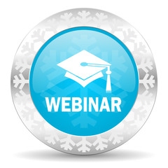 webinar icon, christmas button