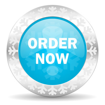 order now icon, christmas button
