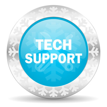 technical support icon, christmas button