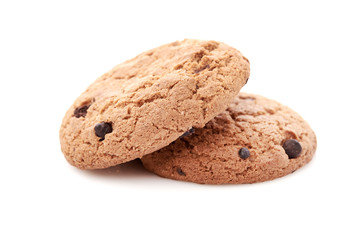 oat cookies on white background