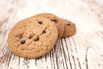 oat cookies on wooden table