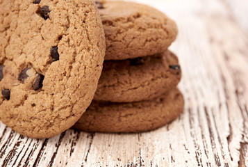 oat cookies on wooden table