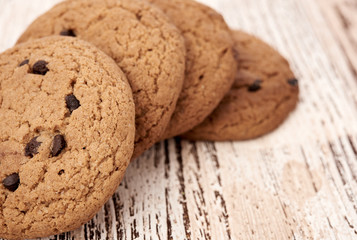 oat cookies on wooden table