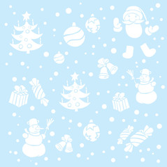 Christmas background in retro cartoon style