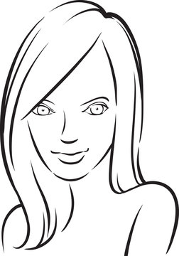 whiteboard drawing - beautiful smiling woman