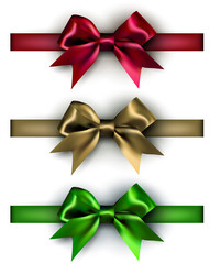 Shiny gift bows.