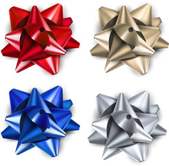 Shiny gift bows.