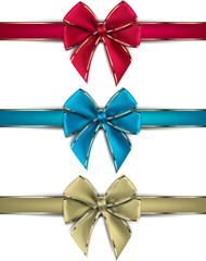 Shiny gift bows.