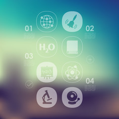education infographic with unfocused background