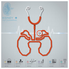 Kidney Shape Stethoscope Health And Medical Infographic