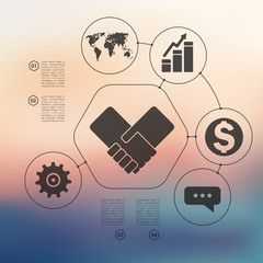business infographic with unfocused background