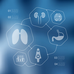 medicine infographic with unfocused background